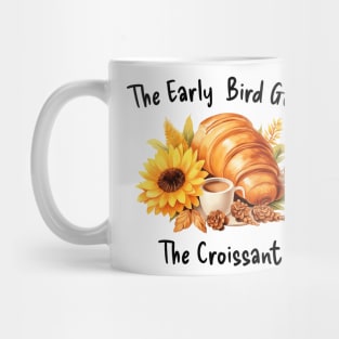 Croissant French Early Bird Flower Coffee Kawaii Art Mug